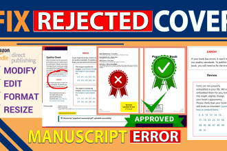 fix rejected book cover and interior for amazon kdp