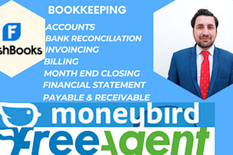 do bookkeeping on freshbooks , freeagent, moneybird