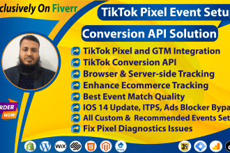 setup tiktok pixel events API, fix pixel error issues in 2 hrs