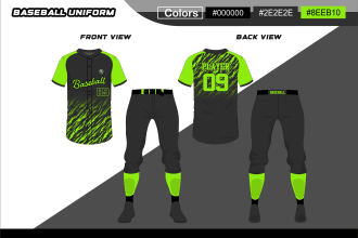 design all types of softball and baseball jersey uniform and ship