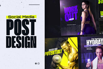 create highly professional social media post designs
