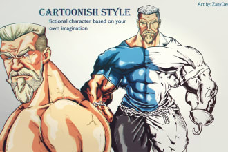 draw your character in cartoonish or marvel or anime style