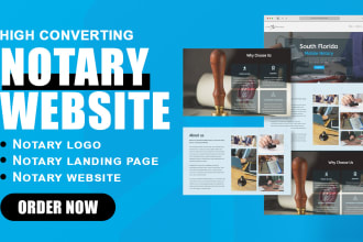 design notary landing page, notary website for notary services booking function