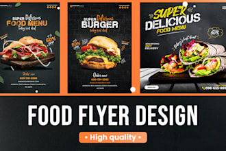 create restaurant and food flyer and business card