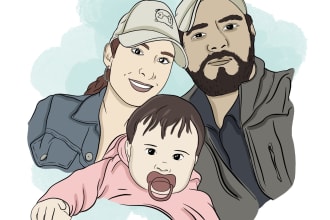 make you a lineart portrait of your friends and family