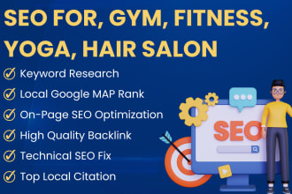 do SEO services for gyms, fitness, yoga, sports, hair and beauty salons website