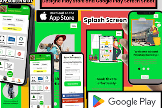 design and create play store and google play screenshot and splash screen
