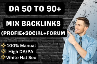 create high da  natural mix seo dofollow backlinks  manually