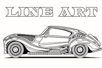 draw vector line art illustration your car or any vehicle and any product