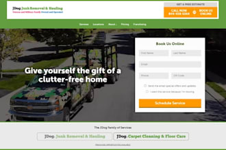 design a professional junk removal website for a strong online presence