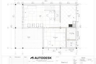 draft architectural drawings, 2d floor plans