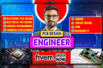 design electrical  pcb board circuit schematic prototype in altium easyeda kicad