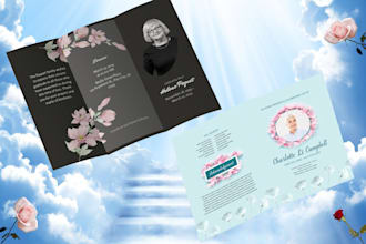 design funeral, obituary, church , program flyer in 3hrs