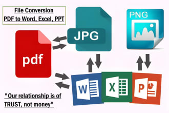 instantly convert from pdf to  word or excel just in 24hours
