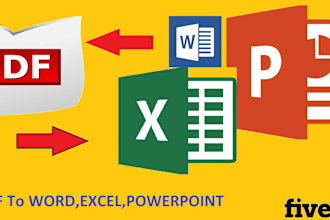 convert pdf to word, pdf to excel or data entry in 24 hours