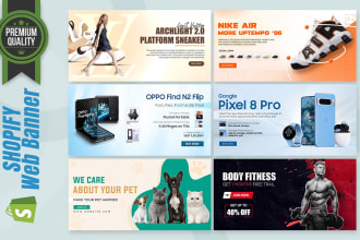 design shopify banner, header, hero image, shopify slider and website banner