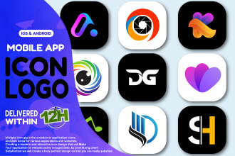 design clean modern mobile app logo or app icon in 12 hours