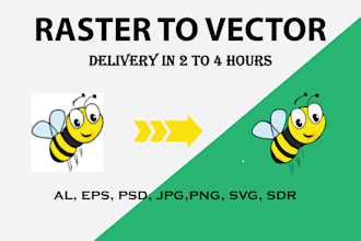 do manual vector tracing, redraw logo or raster to vector image