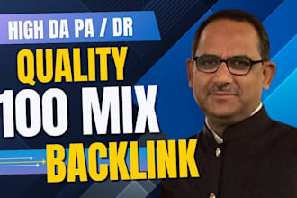 100 SEO mix backlinks by white hat link building service