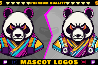 design mascot gaming logo for twitch, youtube facebook gaming and esports