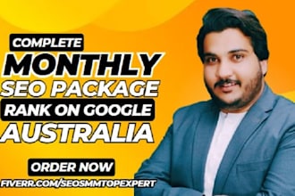 do complete monthly SEO package to rank on google in australia