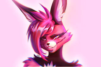 draw a furry icon, pfp, portrait, fursona or oc