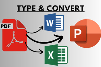 convert pdf to excel, word, powerpoint, file conversion, data entry typing work