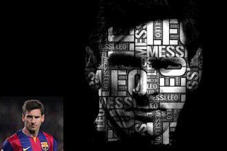 create typography portrait or word cloud art for you in 8 hours