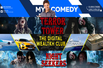 an epic unique youtube banner and logo fb twitter thumbnail