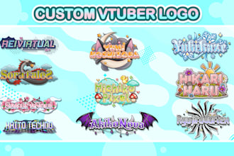 do custom logo cute kawaii anime, gaming, vtuber, twitch, streamer and business