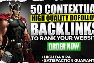 build high da SEO dofollow 50 contextual backlinks