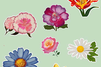 draw best custom digital stickers of objects