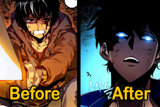 design a before and after youtube anime thumbnail