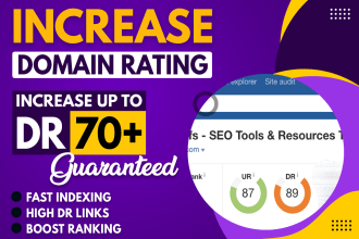 increase ahrefs domain rating dr 70 plus using high authority seo backlinks