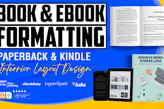 do quality book, ebook and paperback formatting for amazon KDP