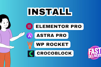 install elementor pro astra pro crocoblock wp rocket