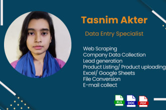 be VA in data entry service web scraping, typing and more