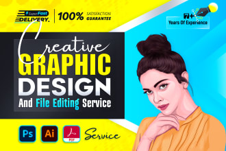 be your graphic designer in adobe illustrator, photoshop