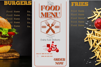 do professional restaurant menu design studio