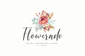 create feminine watercolor floral,boutique and female logo