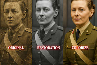 restore, repair, remove background, fix and colorize your old damaged photos