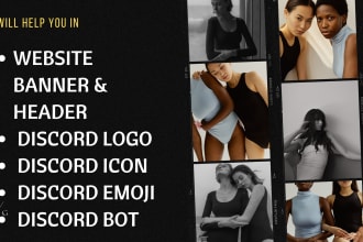 design website banner, discord logo, discord icon, discord emoji and discord bot