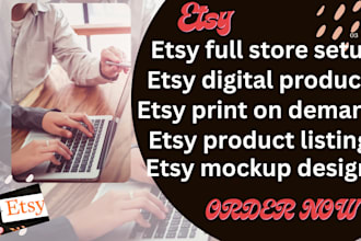 set up etsy shop, etsy digital products, etsy print on demand, etsy seo
