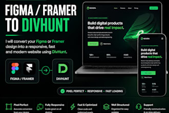 convert your figma or framer design to a divhunt website