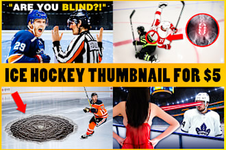design youtube thumbnail for ice hockey sport and nhl