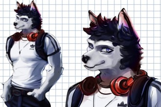 draw the half body of your furry character or fursona