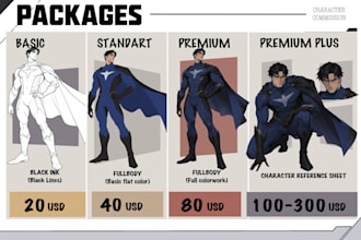draw you a dc or marvel style comic superhero or villain character