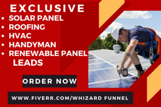 generate solar panel roofing renewable installation hvac power handyman leads
