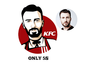 design your face like kfc logo or cartoon caricature avatar