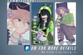 draw digital art commissions in my style, like fanart, oc, etc